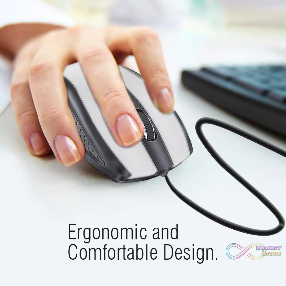 Laptop and desktop wired mouse, fast response, silver color