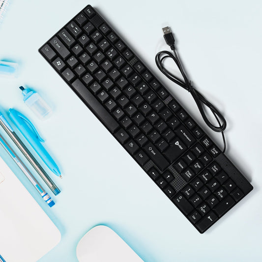 Wired USB 102 Keys, Ergonomic Portable Typewriter Keyboard for Home Office, Plug and Play - infinityexculsivestore.com