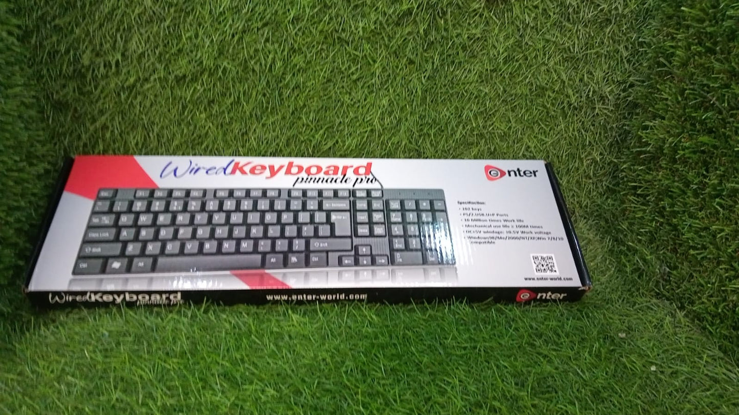 Wired USB 102 Keys, Ergonomic Portable Typewriter Keyboard for Home Office, Plug and Play - infinityexculsivestore.com