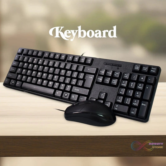 Wired USB Keyboard 107 Keys & Mouse Set (2 Pc Set) - infinityexculsivestore.com