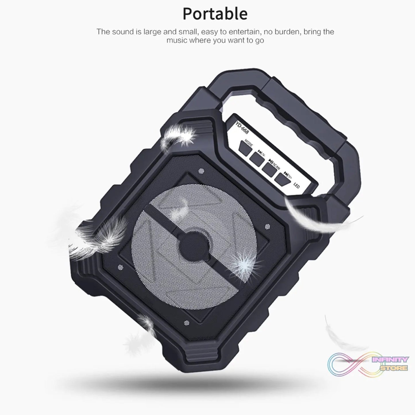 Wireless Bluetooth Portable Boom Box Subwoofer Support Mic Input Outdoor Speaker 5 W Bluetooth Speaker - infinityexculsivestore.com