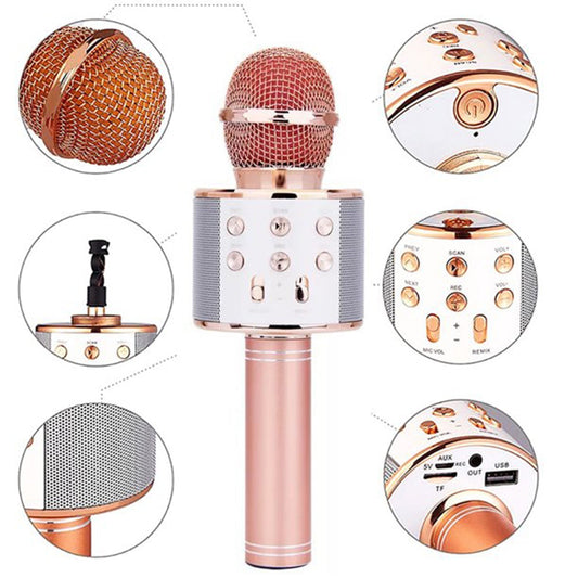 Wireless Bluetooth Recording Condenser Handheld Microphone Bluetooth Speaker Audio Recording Karaoke with Mic (Multicolor 1 Pc) - infinityexculsivestore.com