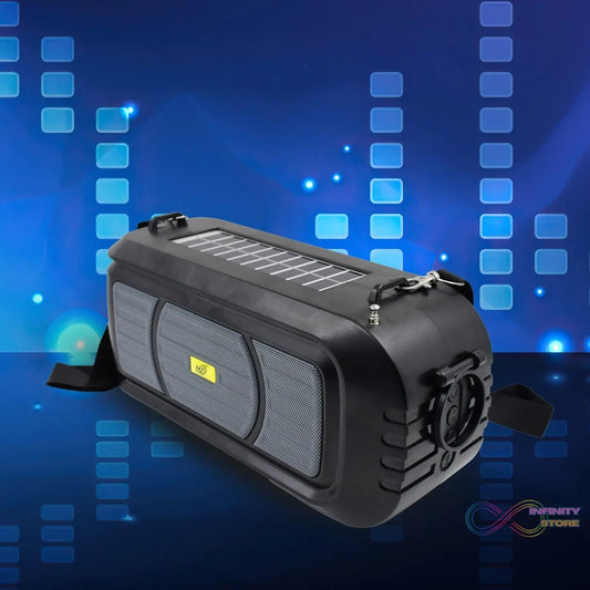 Wireless Bluetooth Speaker 5W High Bass with Wireless Mic / Microphone, LED Torch, Solar Charging, Support USB & Adjustable Strap (1 Set) - infinityexculsivestore.com