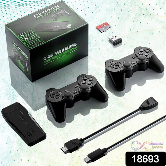 Wireless Controller Gamepad with 10,000+ Games, 4k Ultra HD Game Sticks Output, and 2.4GHz Wireless Controller Video Games with 64gb Memory Card (1 Set) - infinityexculsivestore.com
