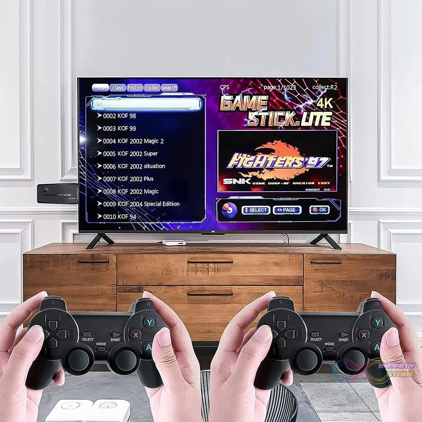 Wireless Controller Gamepad with 10,000+ Games, 4k Ultra HD Game Sticks Output, and 2.4GHz Wireless Controller Video Games with 64gb Memory Card (1 Set) - infinityexculsivestore.com