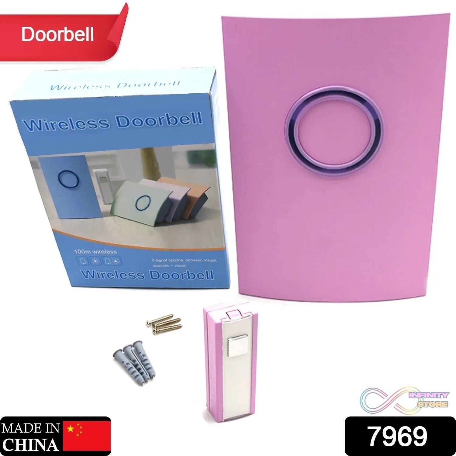 Wireless Doorbell Doorbell Button Wireless 100M Remote Waterproof Wireless Doorbell Many Tones & ip44 Waterproof Door Bell For Home - infinityexculsivestore.com