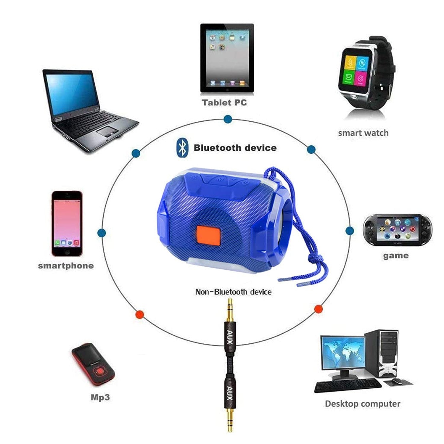 Wireless Portable Bluetooth DJ Bass Speaker , Rechargeable Media Player - infinityexculsivestore.com