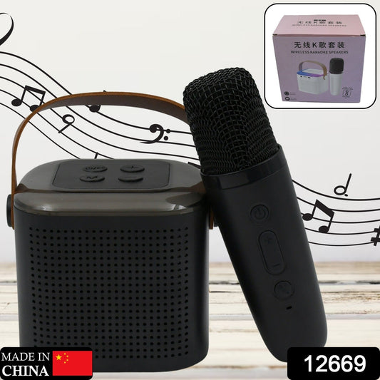 Wireless Speaker Microphone Set, RGB Light Support Memory Card PortableKaraoke Machine Perfect for Travel TV - infinityexculsivestore.com
