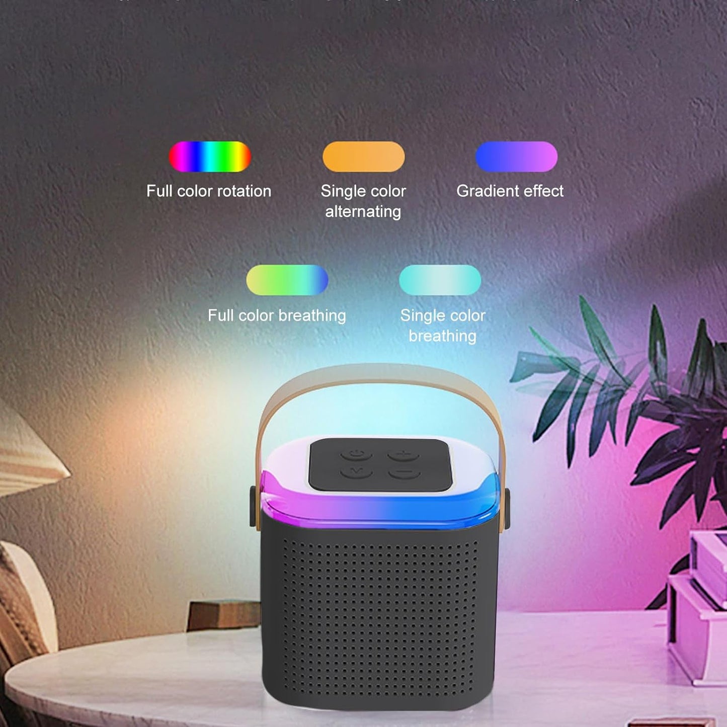 Wireless Speaker Microphone Set, RGB Light Support Memory Card PortableKaraoke Machine Perfect for Travel TV - infinityexculsivestore.com