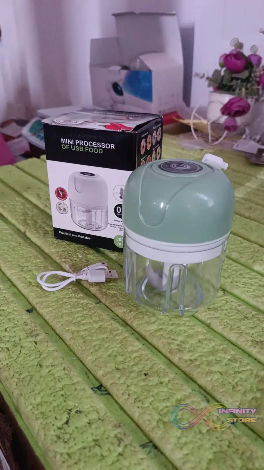 Wireless USB Rechargeable Mini Electric Garlic Machine / Chopper (250Ml) - infinityexculsivestore.com