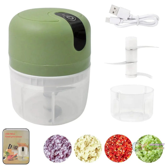 Wireless USB Rechargeable Mini Electric Garlic Machine / Chopper 3 Blades (250Ml) - infinityexculsivestore.com