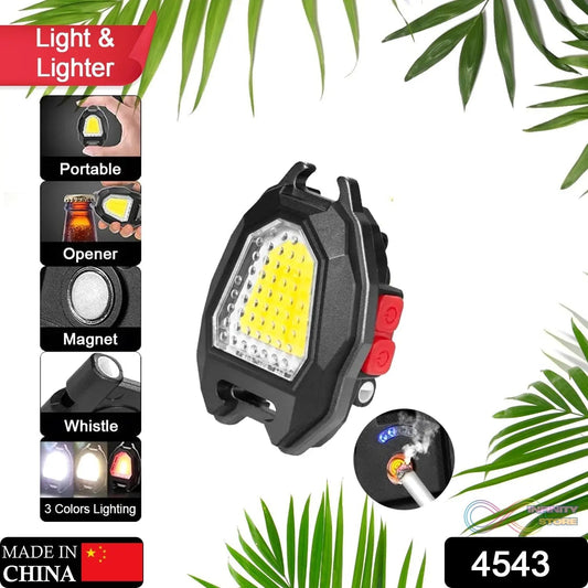 Portable Triangular Shaped Emergency& Camping Flashlight With Cigarette Lighter Lumens Rechargeable Waterproof Portable Led Light Camping Keychain 6Lighting Modes With Strong Magnet 3 Color Lighting For Travel, Camping Walking - infinityexculsivestore.com