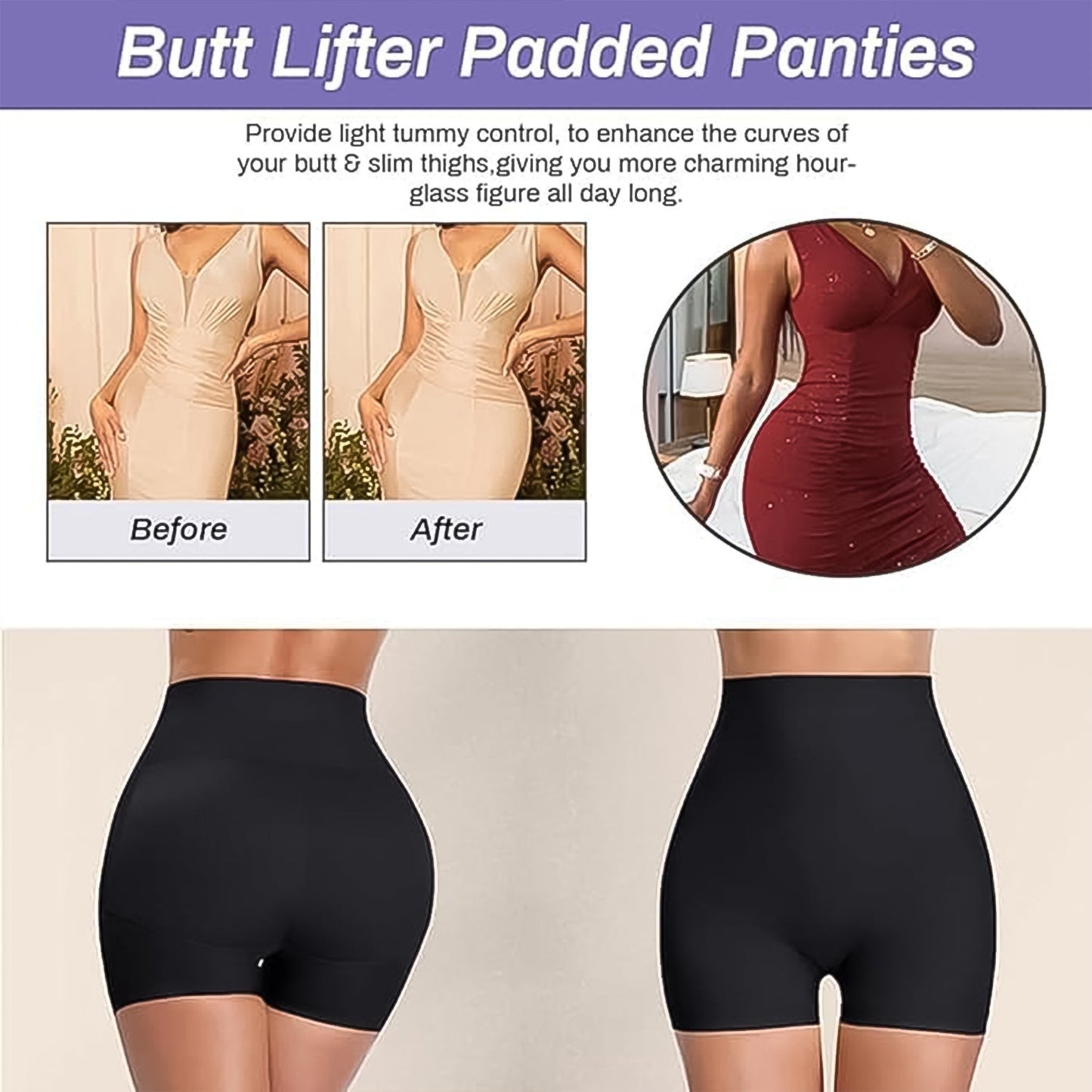 Women's Butt Lifter Padded Underwear, Hip Pads Body Shaper Control Knickers Hip Pad (1 Pc / Large) - infinityexculsivestore.com