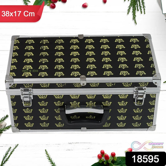 Wooden & Aluminium Multipurpose Portable Suitcase Travel Tool Box (38Γ17Γ18 Cm / 1 Pc) - infinityexculsivestore.com