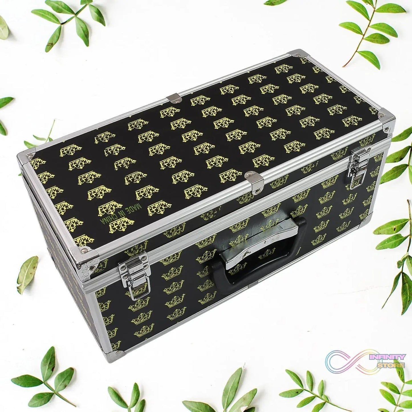 Wooden & Aluminium Multipurpose Portable Suitcase Travel Tool Box (38×17×18 Cm / 1 Pc) - infinityexculsivestore.com
