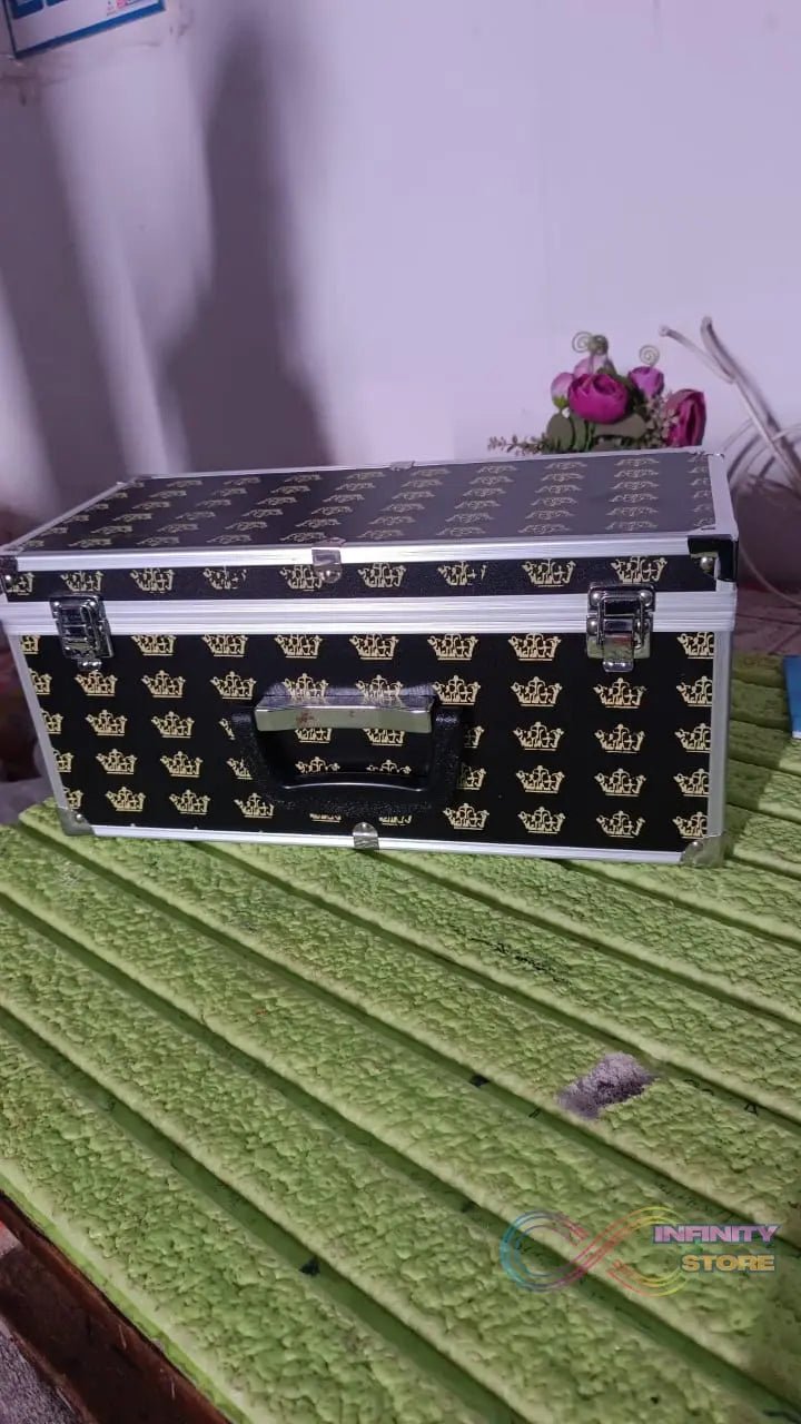 Wooden & Aluminium Multipurpose Portable Suitcase Travel Tool Box (38×17×18 Cm / 1 Pc) - infinityexculsivestore.com