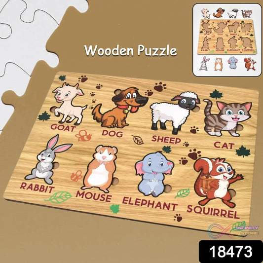 Wooden Animal Puzzle Learning Educational Board (1 Set / 28Γ20 Cm) - infinityexculsivestore.com