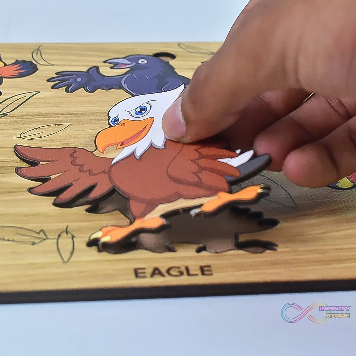 Wooden Bird Puzzle Learning Educational Board (1 Set / 28×20 Cm) - infinityexculsivestore.com