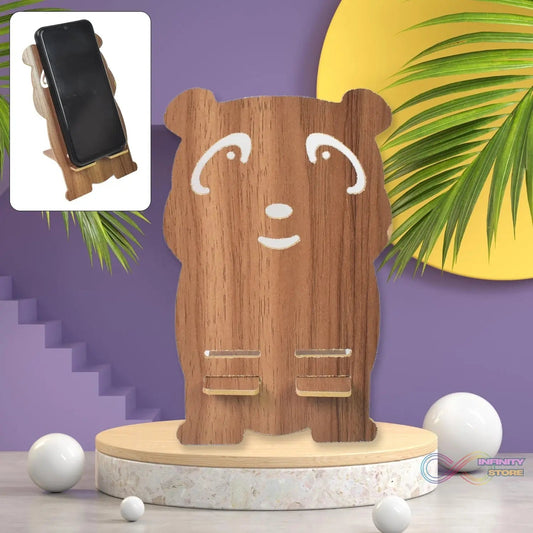 Wooden Cartoon Shape Design Mobile Stand (1 Pc) - infinityexculsivestore.com