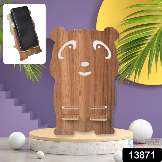 Wooden Cartoon Shape Design Mobile Stand (1 Pc) - infinityexculsivestore.com