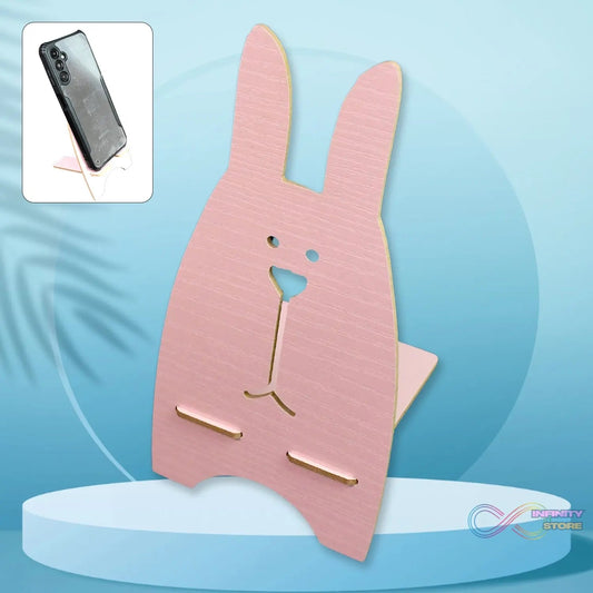 Wooden Cute Lovely Rabbit Design Mobile Stand (1 Pc) - infinityexculsivestore.com