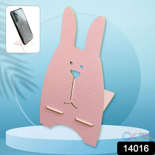 Wooden Cute Lovely Rabbit Design Mobile Stand (1 Pc) - infinityexculsivestore.com
