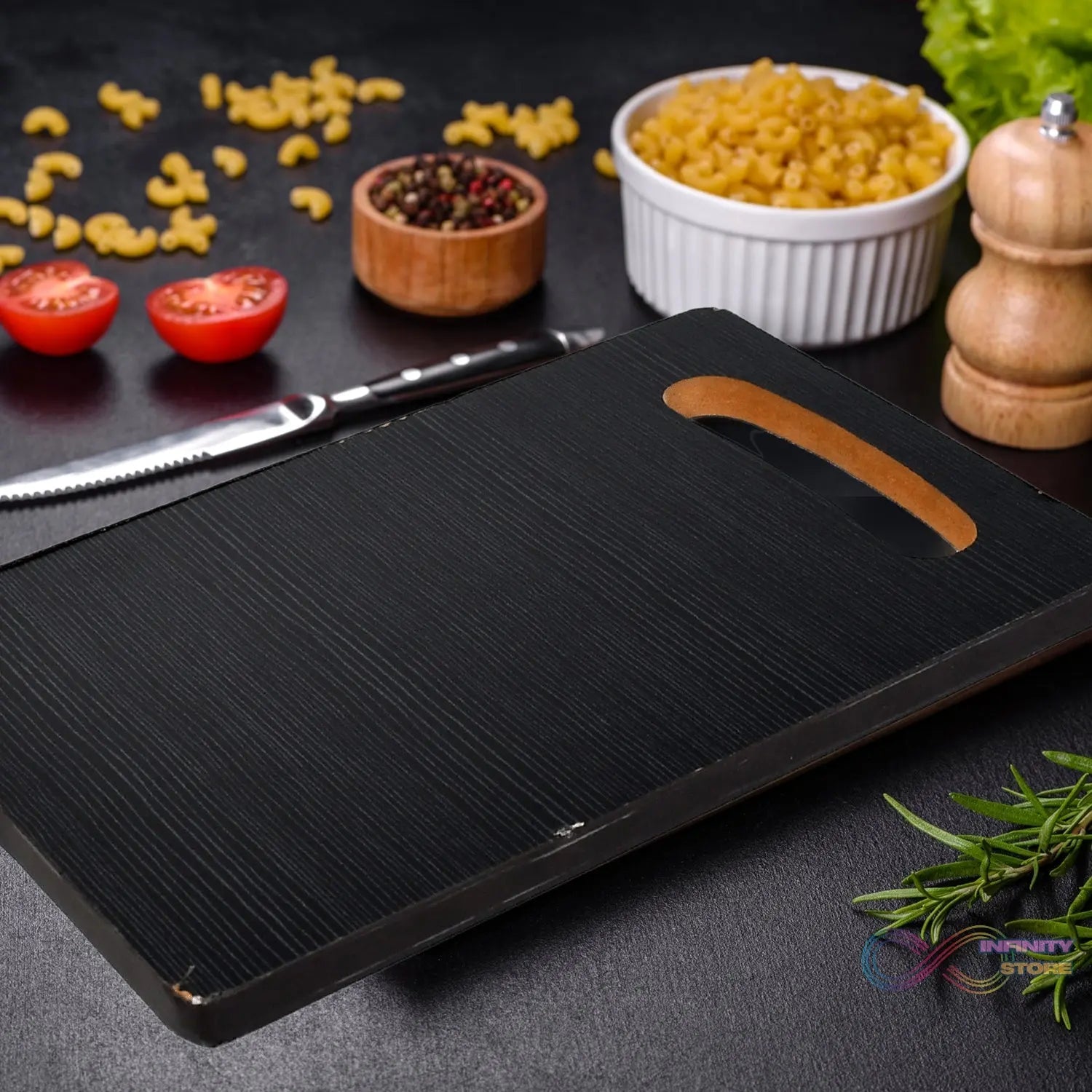 Wooden Cutting Board Heavy Chopping Board With Handle Kitchen Vegetables, Fruits & Cheese - infinityexculsivestore.com