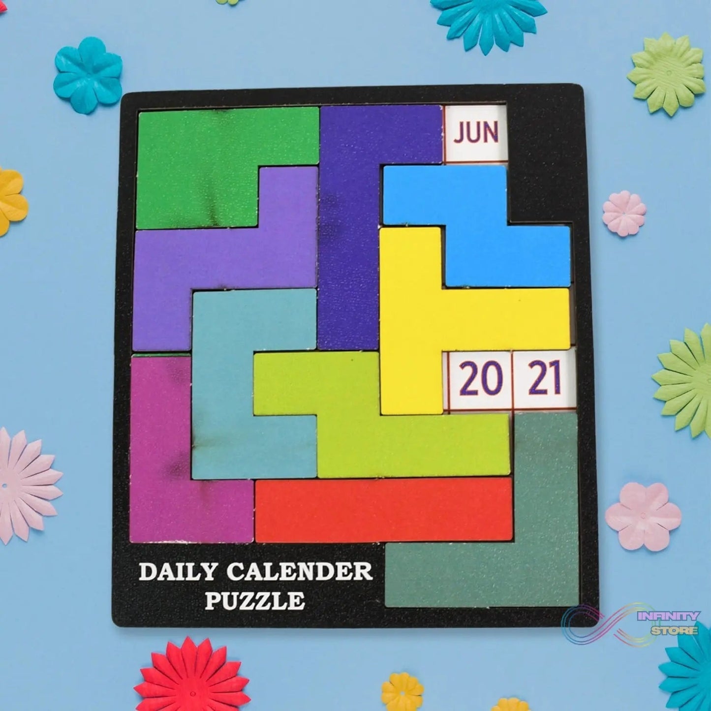 Wooden Daily Calendar Puzzle (Multicolor / 1 Set) - infinityexculsivestore.com