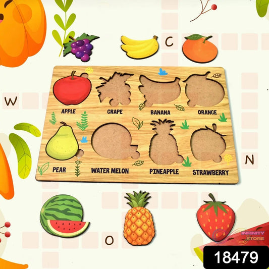 Wooden Fruits Puzzle Learning Educational Board (1 Set / 28Γ20 Cm) - infinityexculsivestore.com