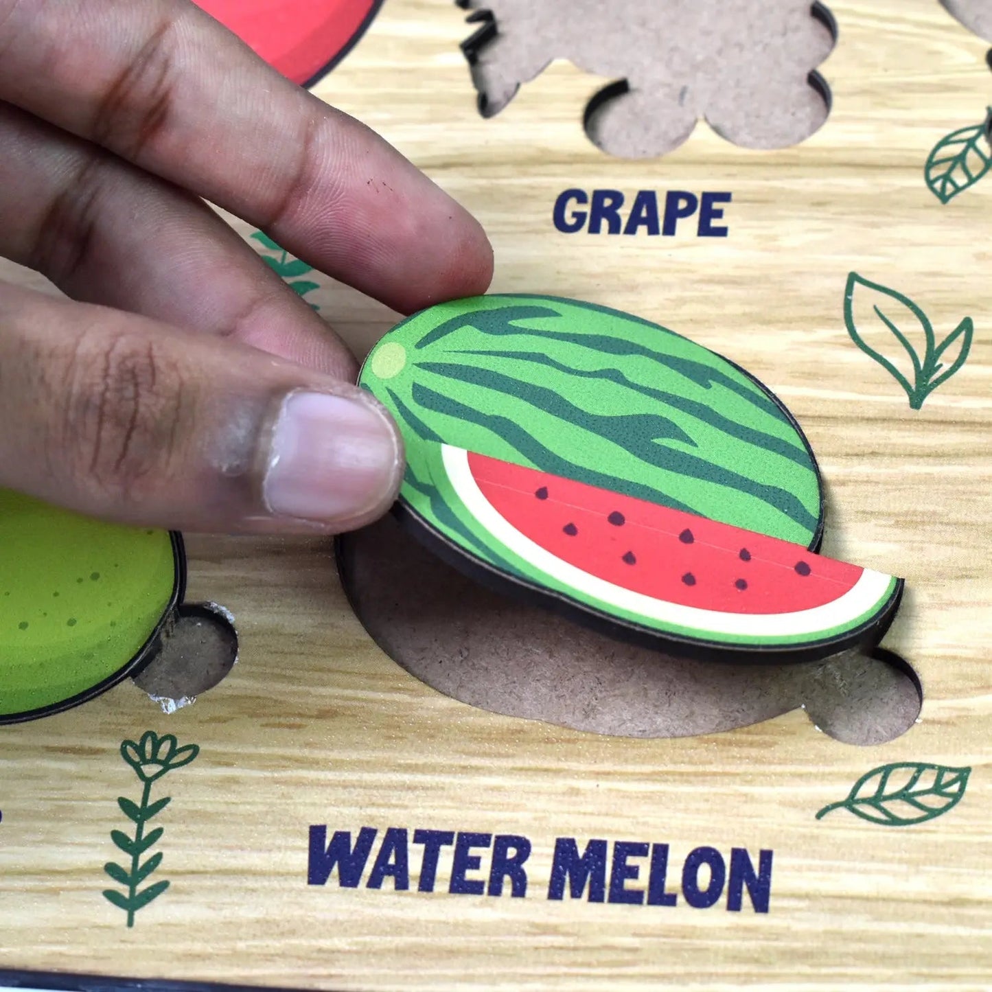 Wooden Fruits Puzzle Learning Educational Board (1 Set / 28×20 Cm) - infinityexculsivestore.com