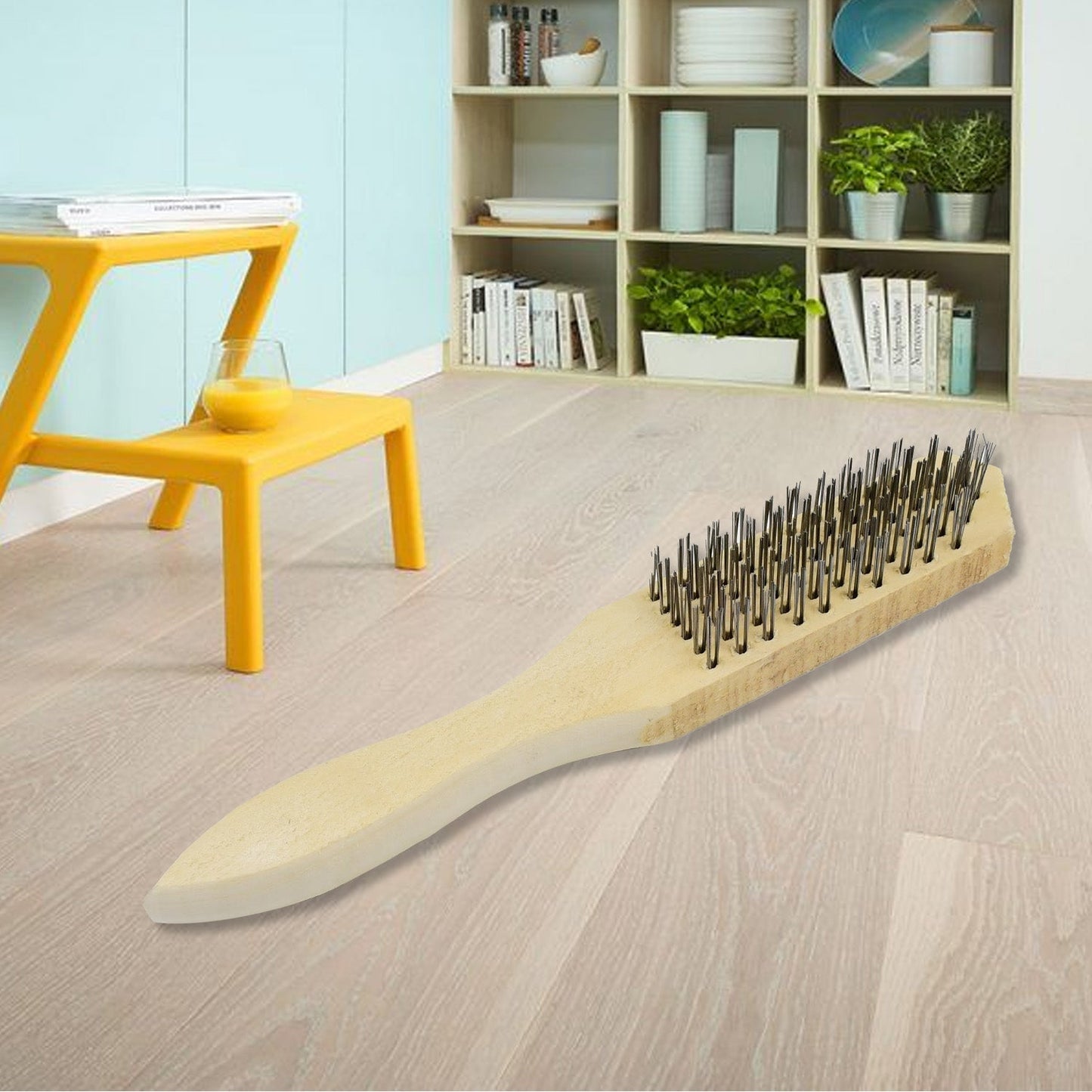 Wooden Handle Steel Wire Brush (1 Pc) - infinityexculsivestore.com