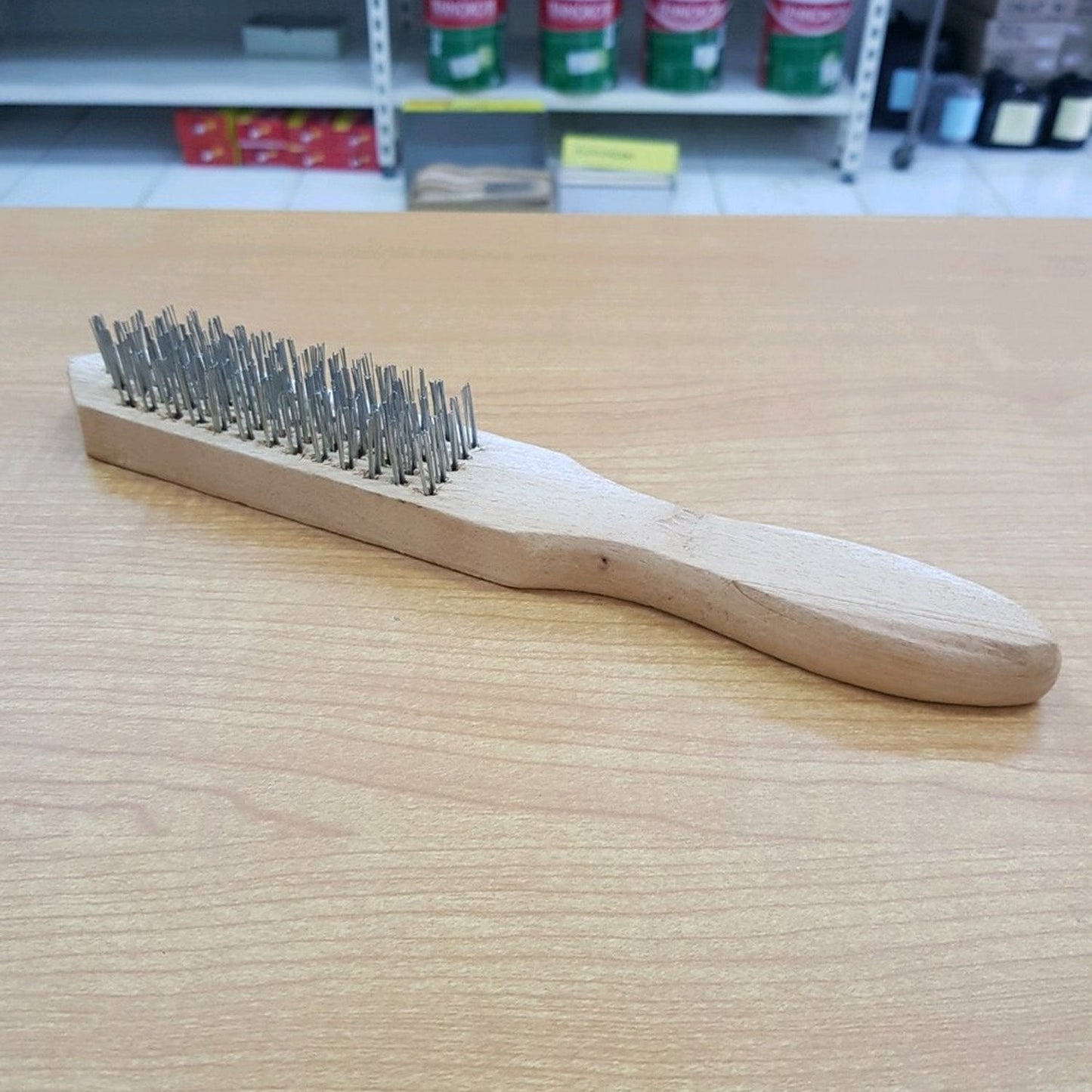 Wooden Handle Steel Wire Brush (1 Pc) - infinityexculsivestore.com