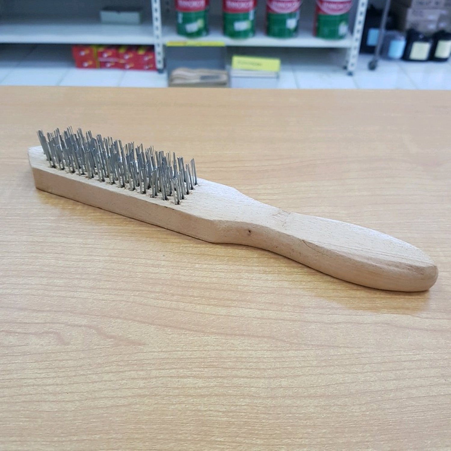 Wooden Handle Steel Wire Brush (1 Pc) - infinityexculsivestore.com