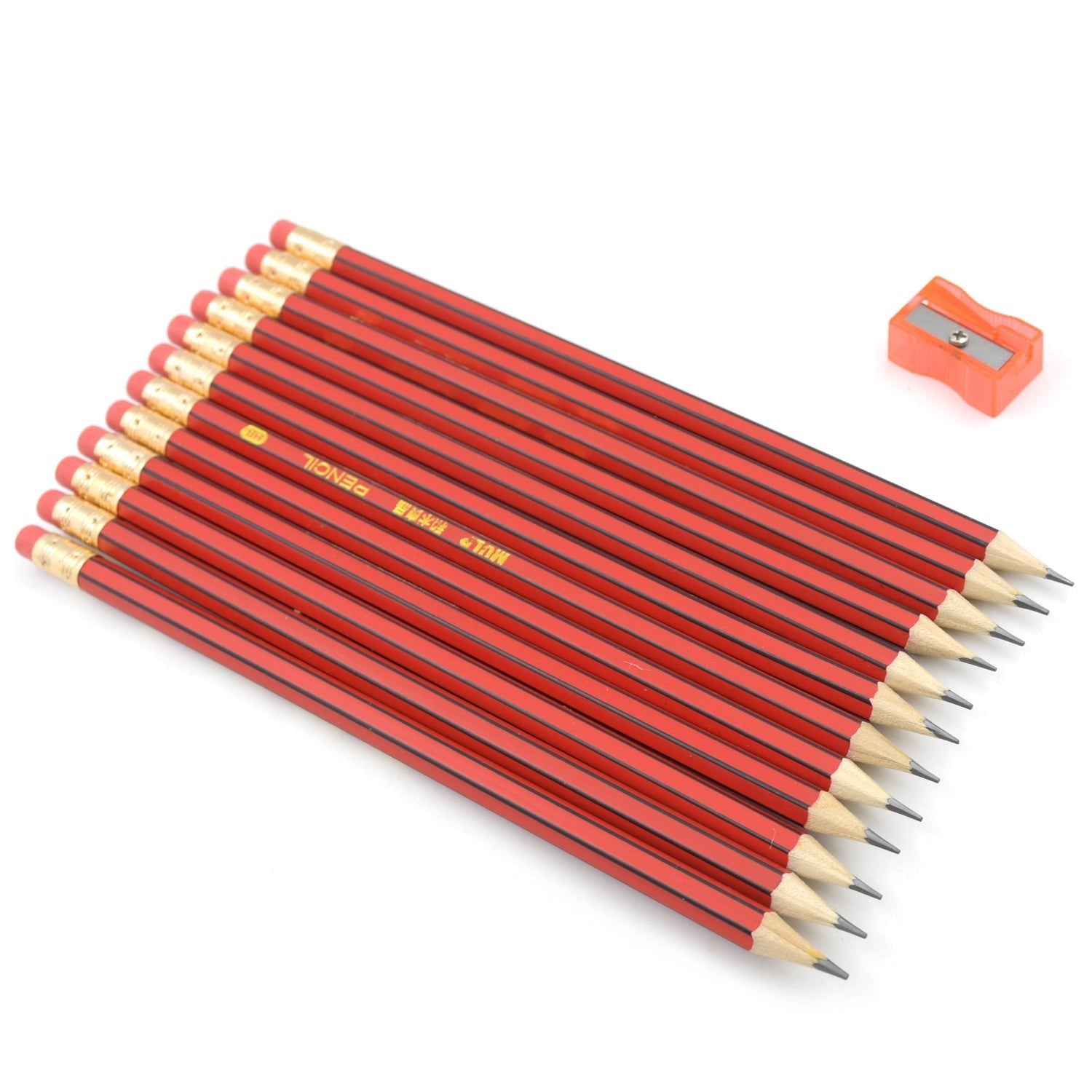 Wooden Pencil Set Multi - Use Wooden Graphite Pencils for Art, School, Office & Gifting - Wood Pencil with Eraser, Sharpener (13 Pc Set) - infinityexculsivestore.com