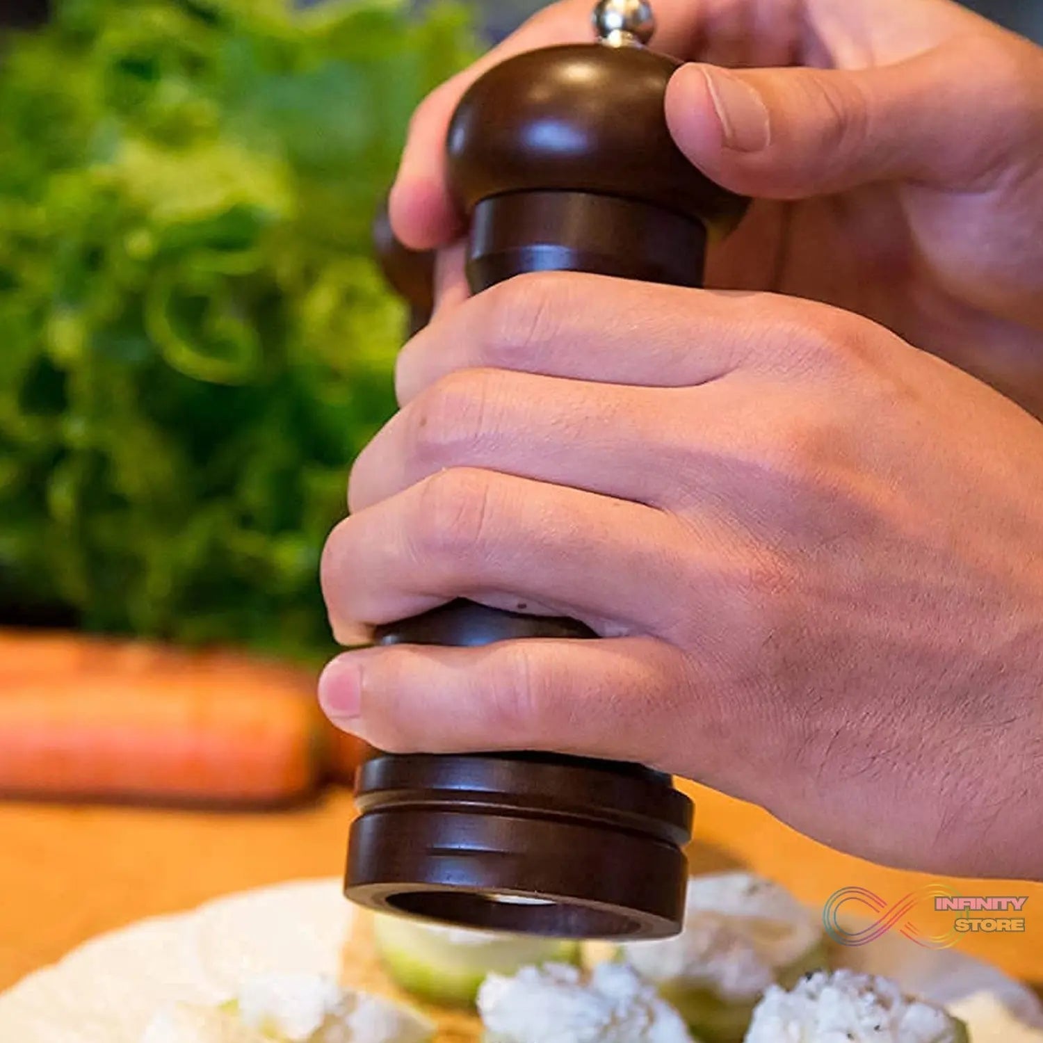 Wooden Pepper Mill 6 inch Tall - Best Pepper Grinder (1 Pc) - infinityexculsivestore.com