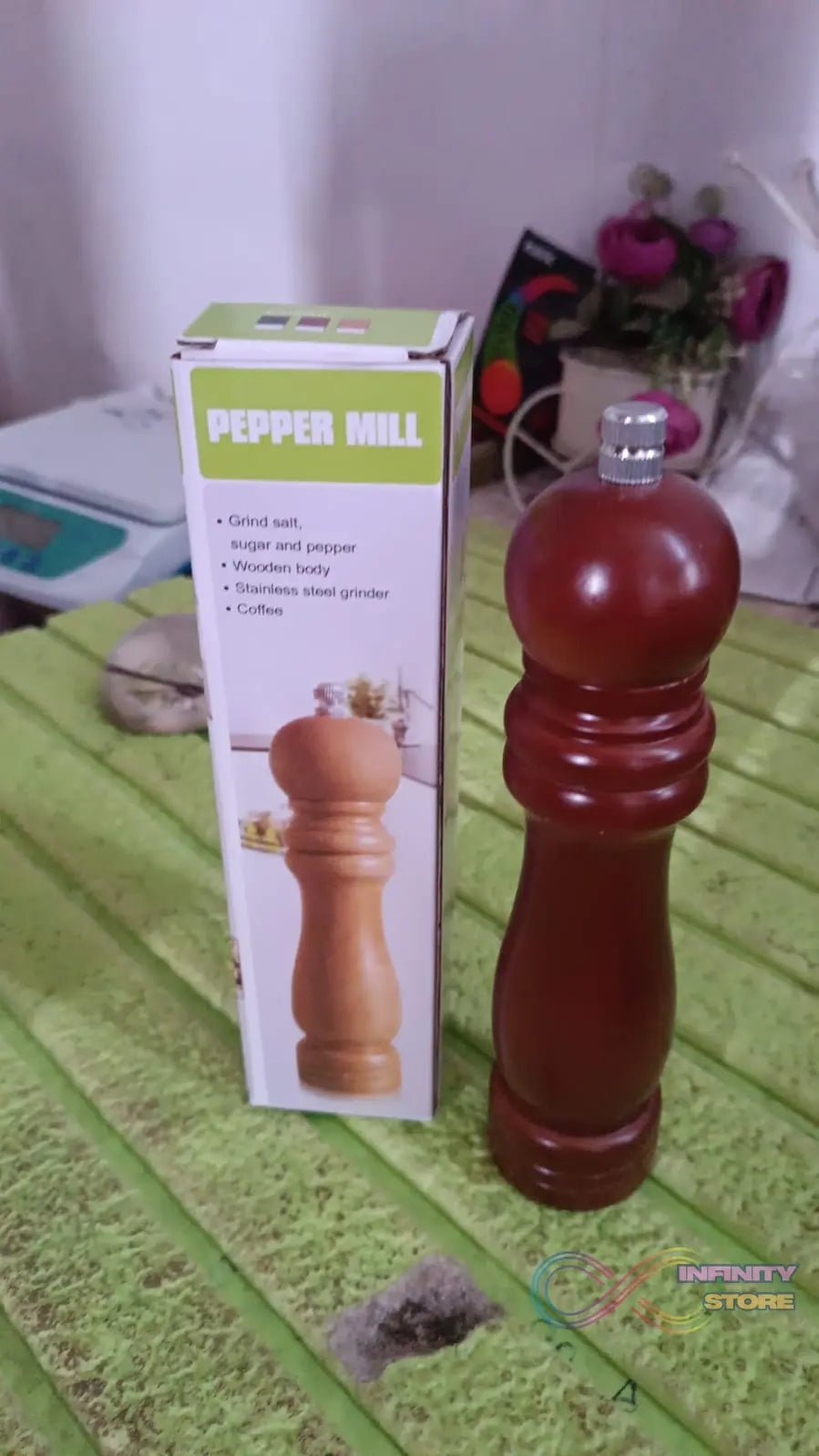 Wooden Pepper Mill 6 inch Tall - Best Pepper Grinder (1 Pc) - infinityexculsivestore.com