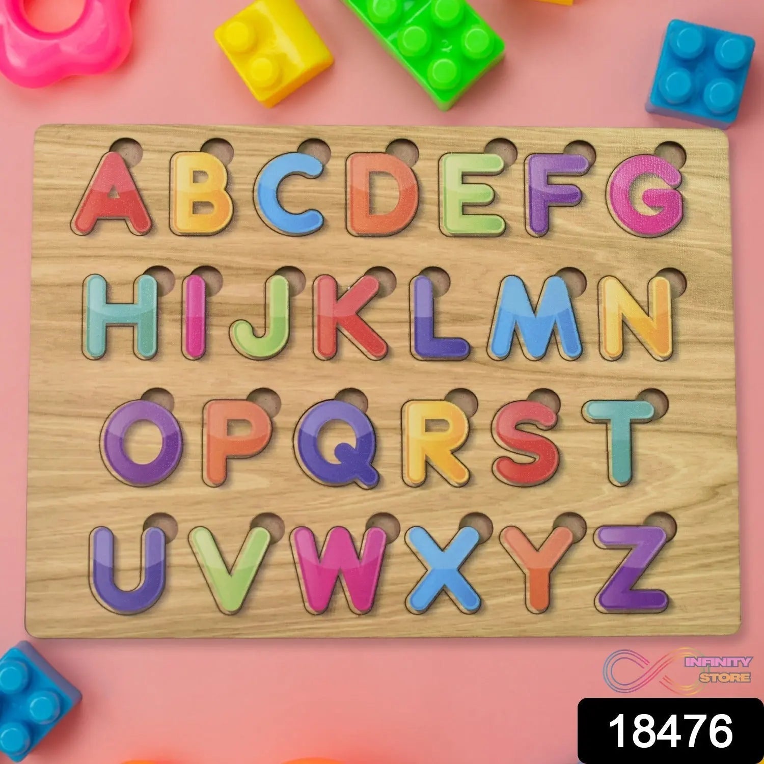 Wooden Puzzle Board ABC Letters Shapes Educational Learning Toys (1 Set) - infinityexculsivestore.com