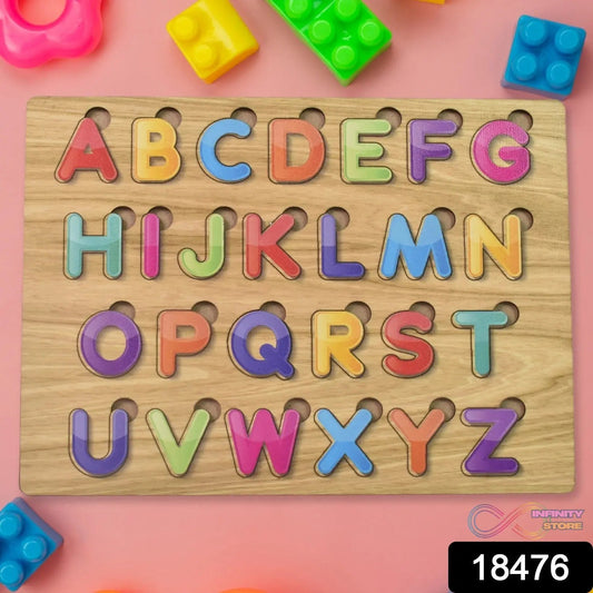Wooden Puzzle Board ABC Letters Shapes Educational Learning Toys (1 Set) - infinityexculsivestore.com