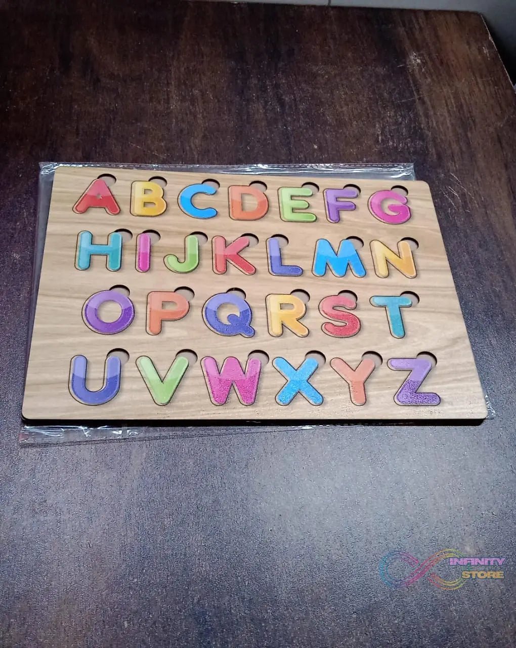 Wooden Puzzle Board ABC Letters Shapes Educational Learning Toys (1 Set) - infinityexculsivestore.com