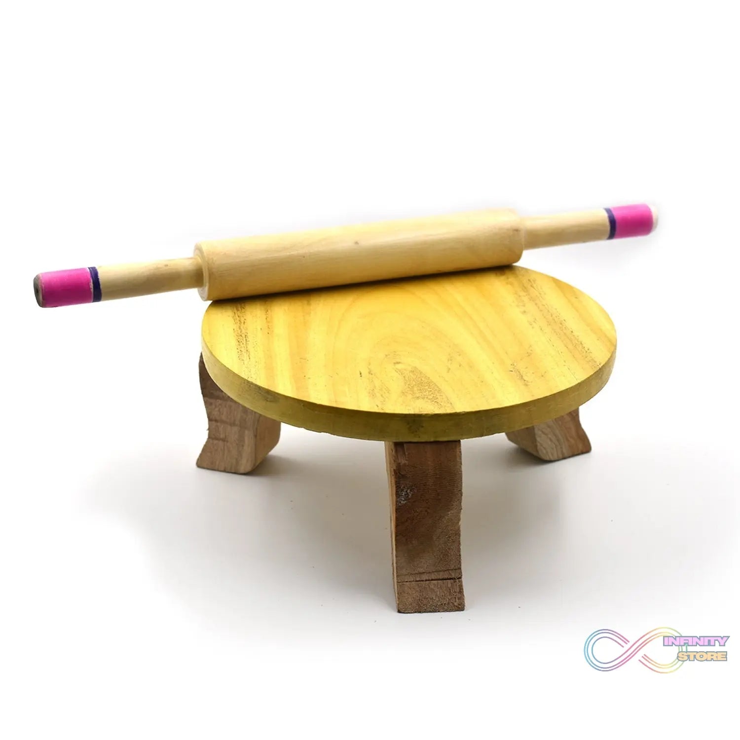 Traditional wooden belan for various kitchen tasks, including rolling dough