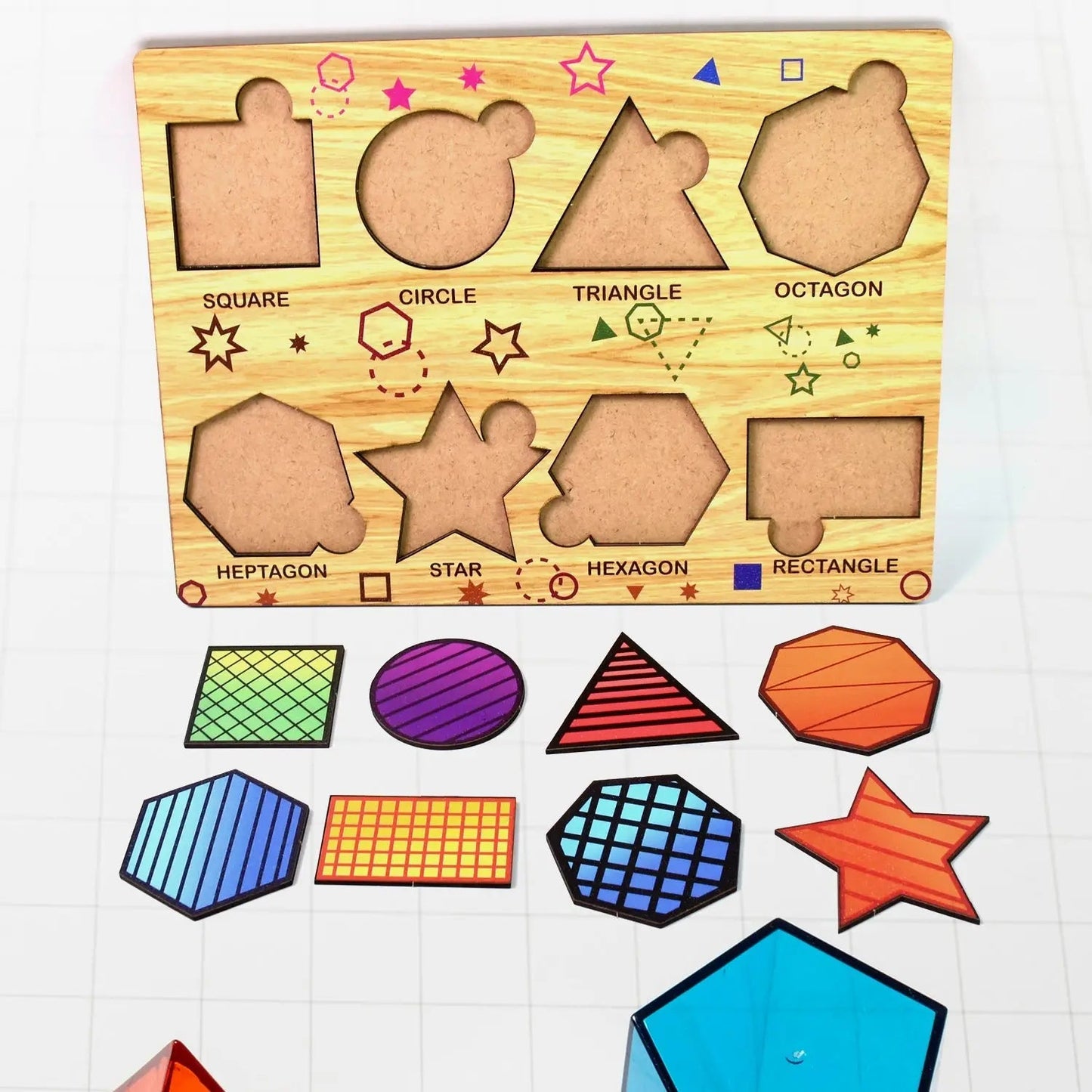 Wooden Triangles Puzzle Learning Educational Board (1 Set / 28×20 Cm) - infinityexculsivestore.com