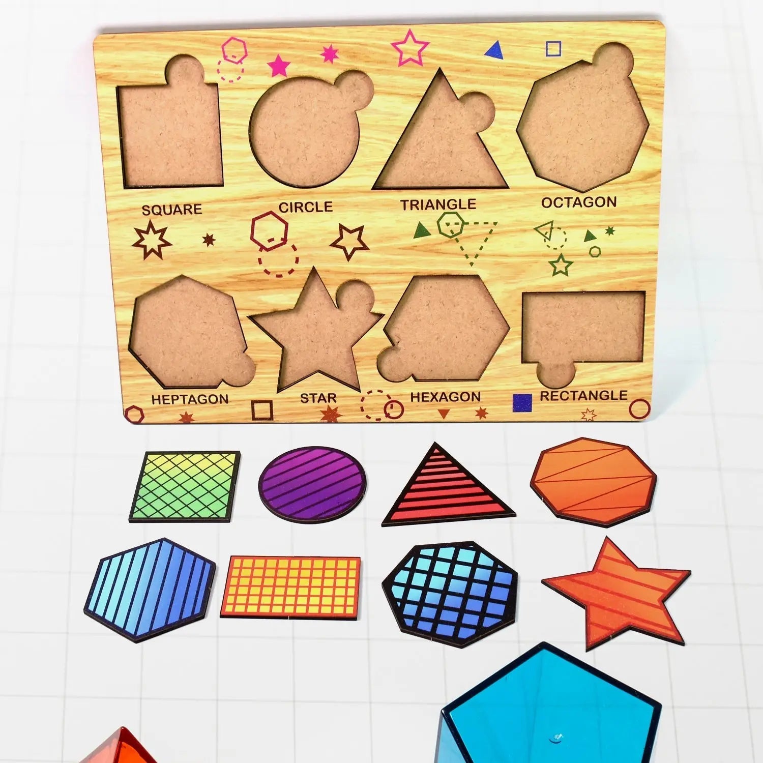 Wooden Triangles Puzzle Learning Educational Board (1 Set / 28×20 Cm) - infinityexculsivestore.com