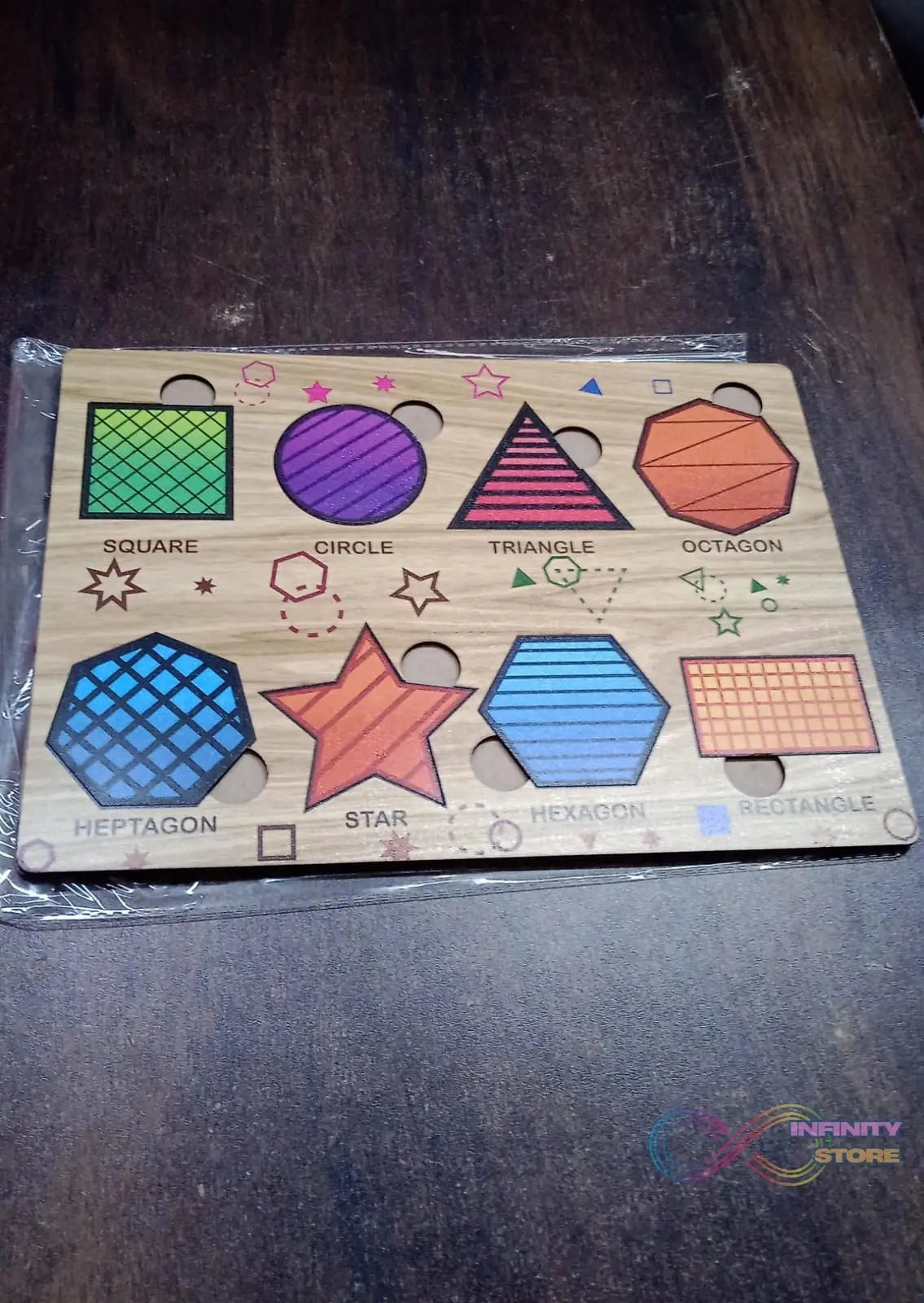 Wooden Triangles Puzzle Learning Educational Board (1 Set / 28×20 Cm) - infinityexculsivestore.com