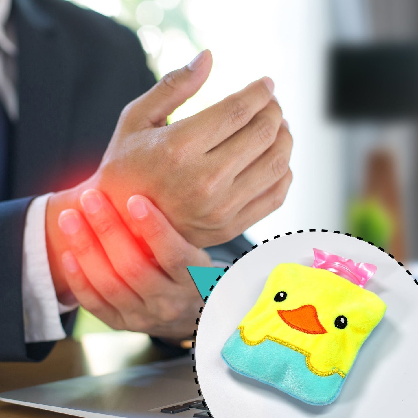 Yellow Duck design small Hot Water Bag with Cover for Pain Relief - infinityexculsivestore.com