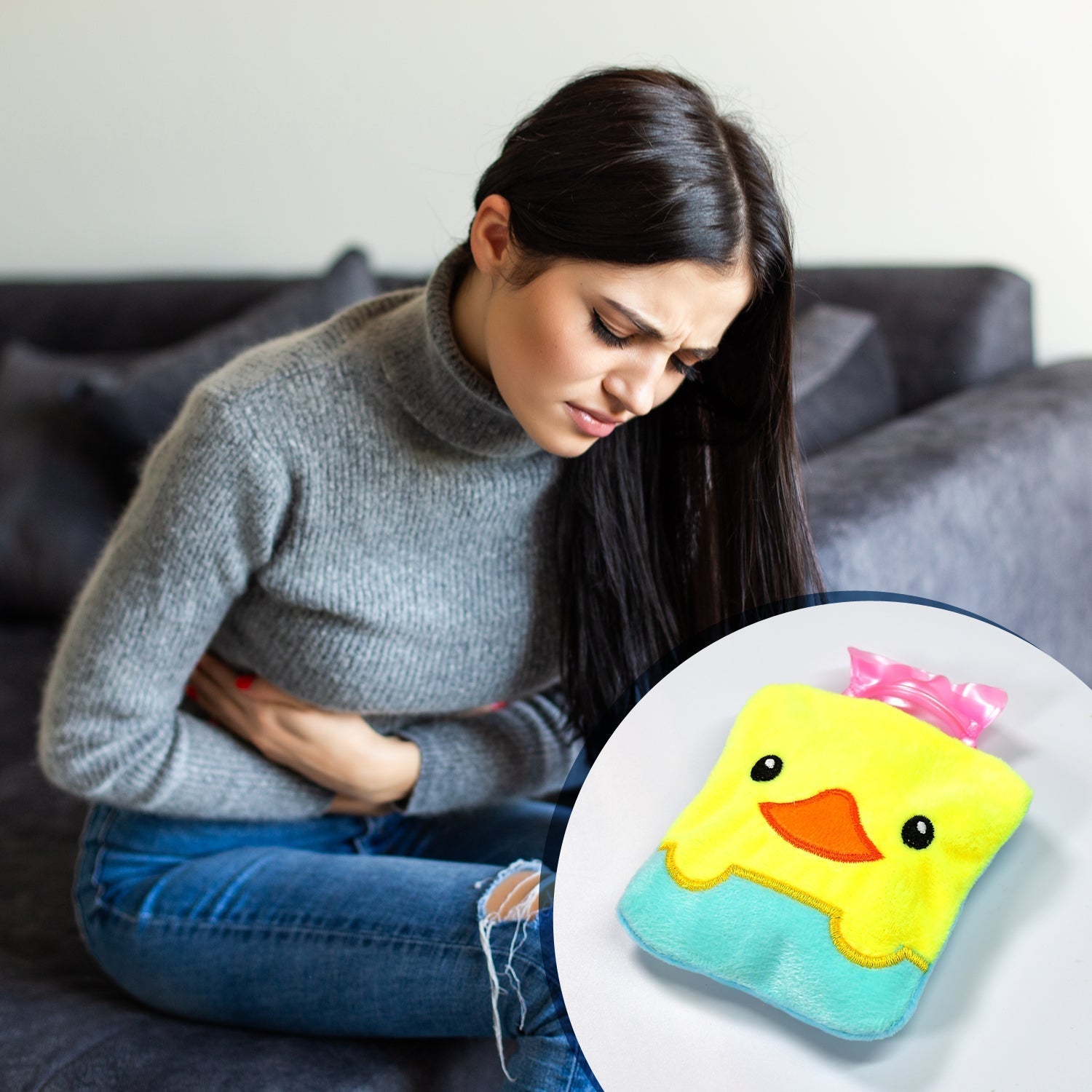 Yellow Duck design small Hot Water Bag with Cover for Pain Relief - infinityexculsivestore.com