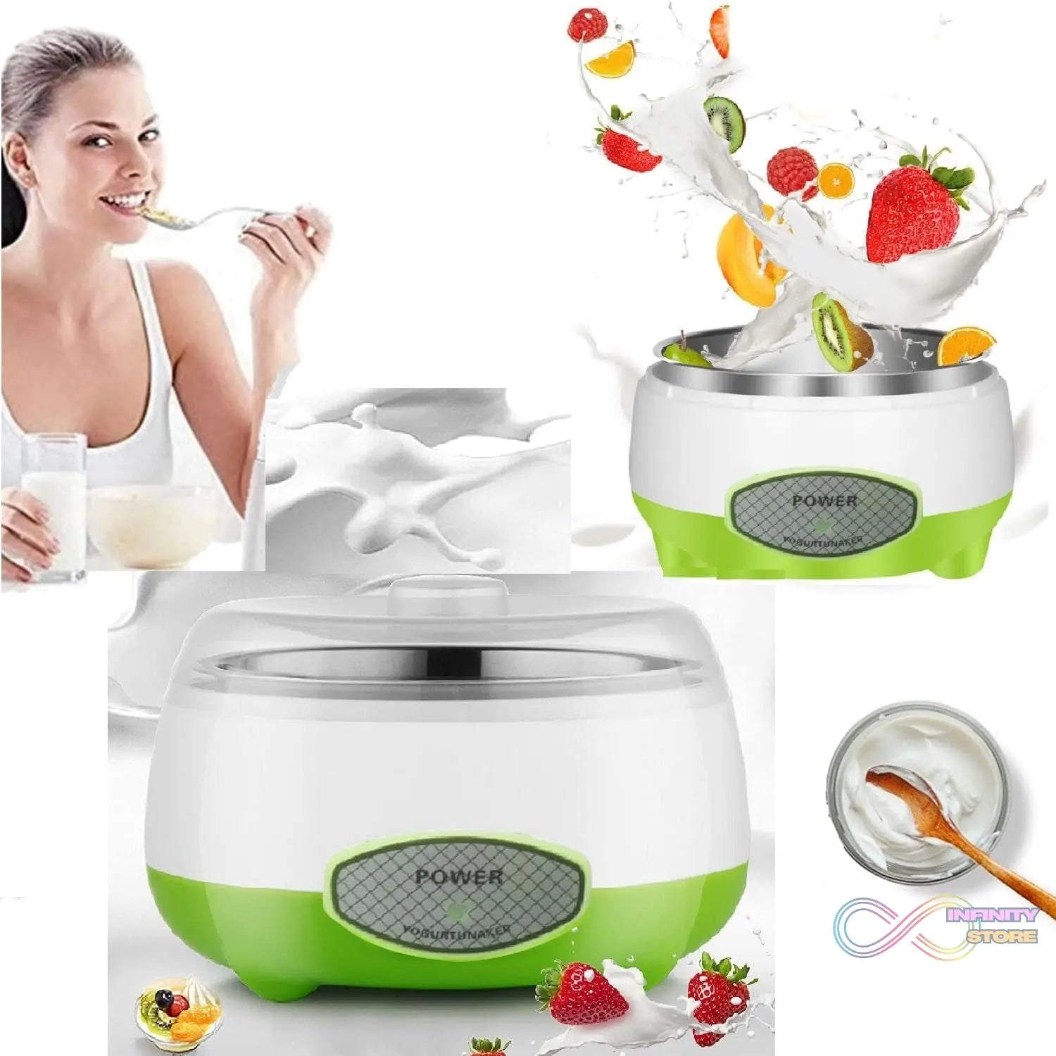 Yogurt Maker Machine, Plastic Container Electric Yogurt Maker - infinityexculsivestore.com
