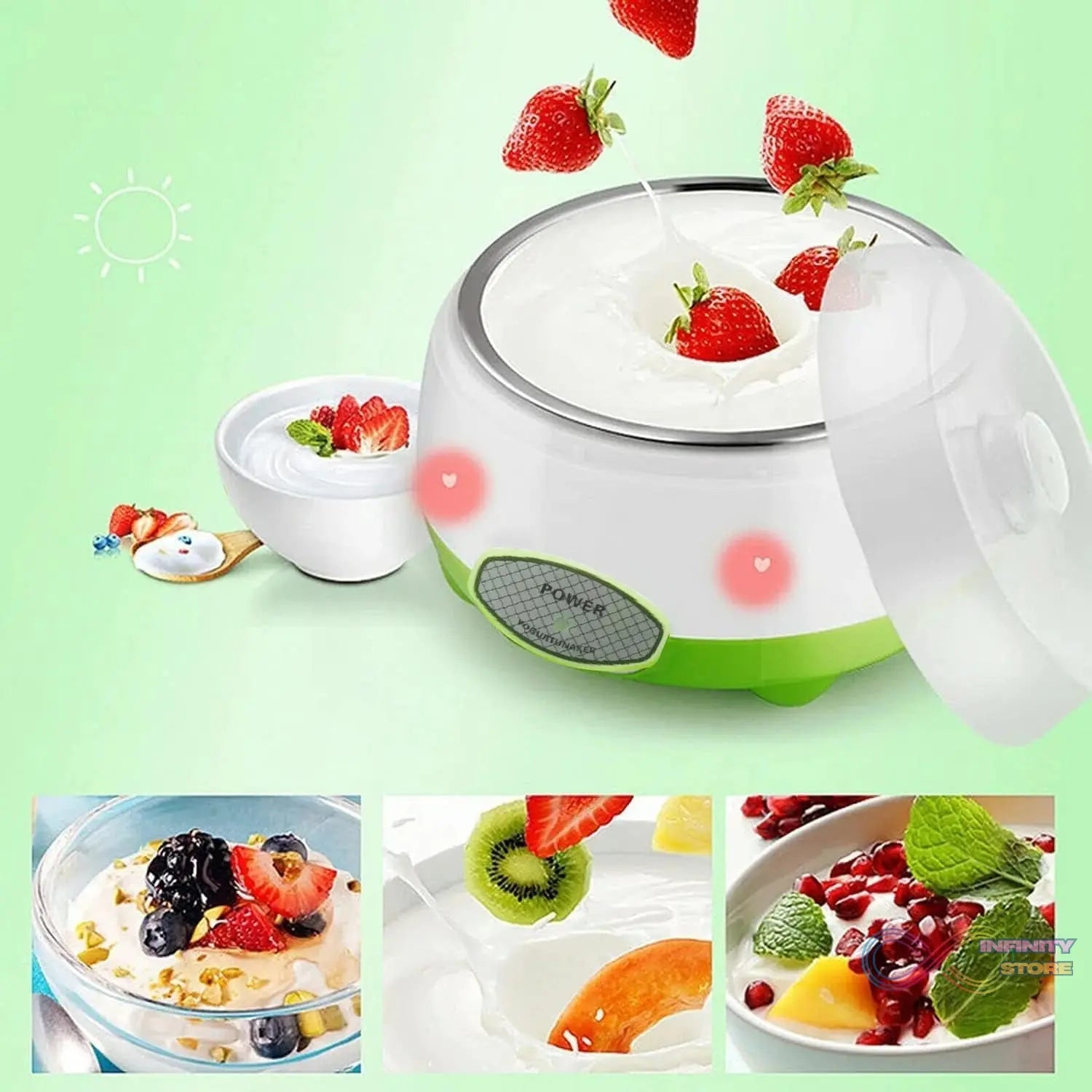 Yogurt Maker Machine, Plastic Container Electric Yogurt Maker - infinityexculsivestore.com