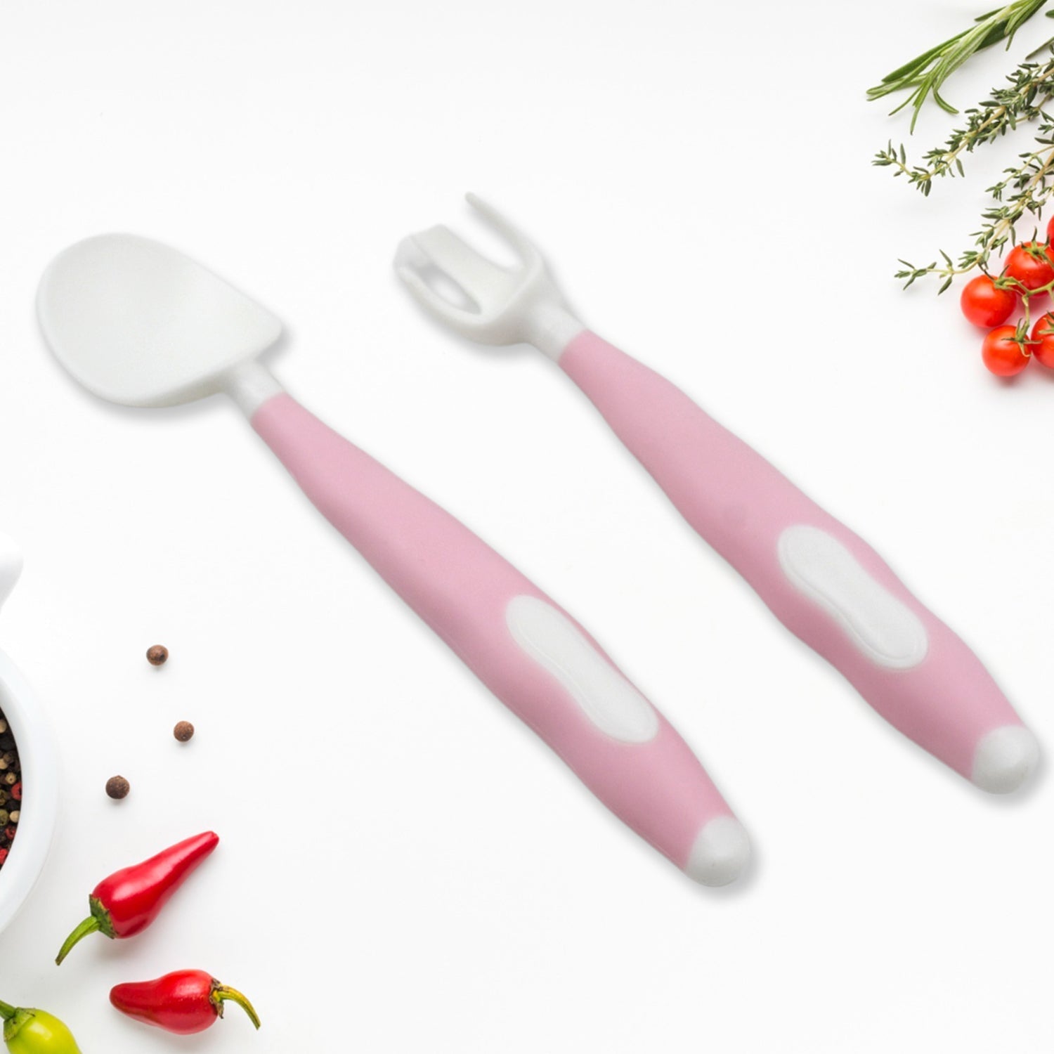 Silicone Bendable Kids Feeding Spoons And Forks, Toddler Utensils with Travel case, Baby Spoon and Fork Set for self - Feeding Learning Bendable Handle for Kid Children Toddlers (2 Pc Set) - infinityexculsivestore.com