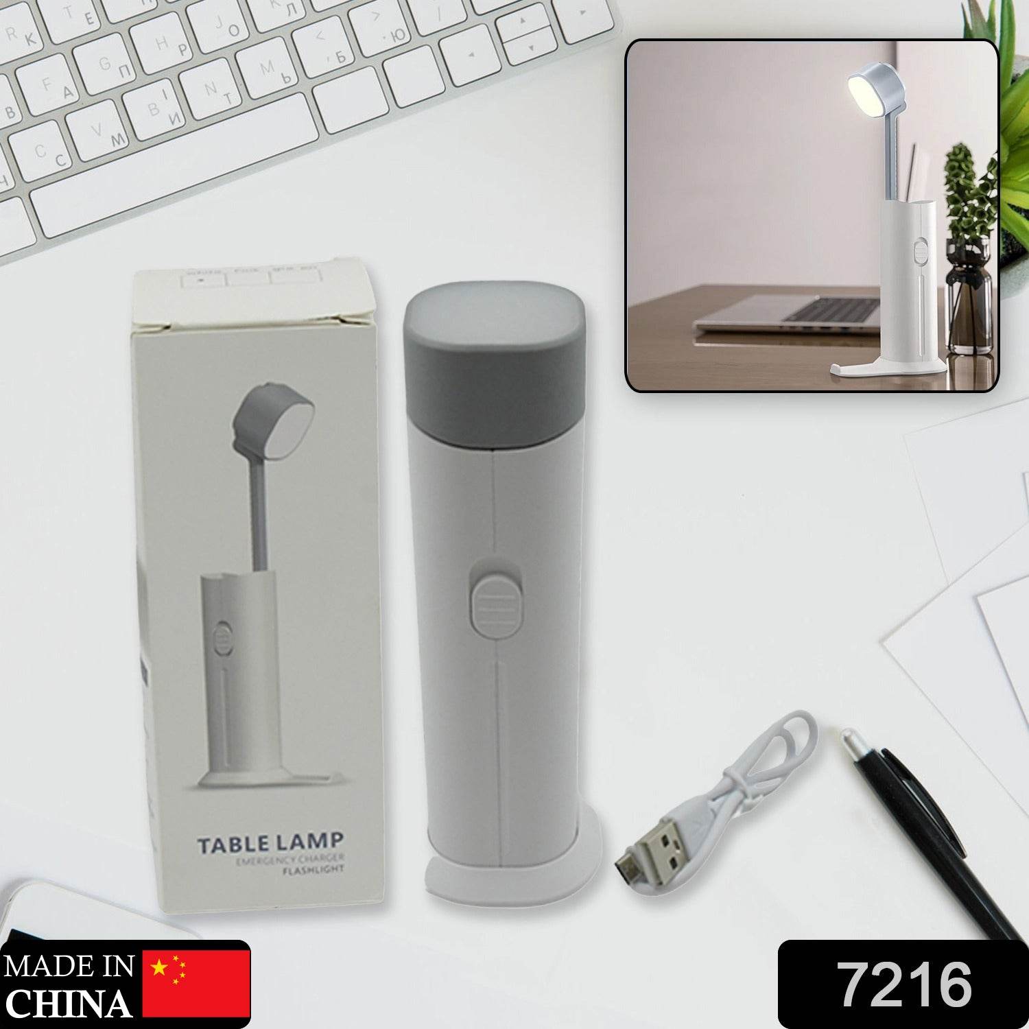 4 in 1 Creative desk Lamp, Rechargeable LED Table Flashlight Eye Protection Table Lamp Power Bank Handheld Desk Night Lamp Portable Torch Light with Adjustable Light Head for Home Kids Room Bedroom Office - infinityexculsivestore.com