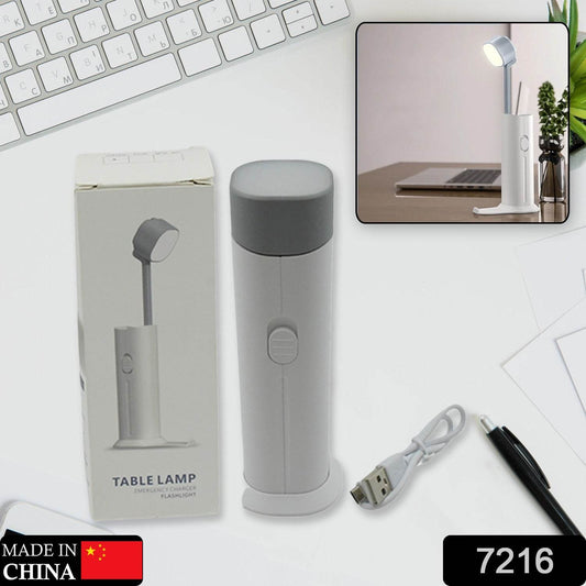 4 in 1 Creative desk Lamp, Rechargeable LED Table Flashlight Eye Protection Table Lamp Power Bank Handheld Desk Night Lamp Portable Torch Light with Adjustable Light Head for Home Kids Room Bedroom Office - infinityexculsivestore.com